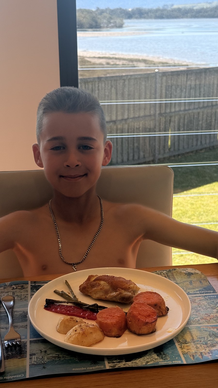Frankie with today’s lunch